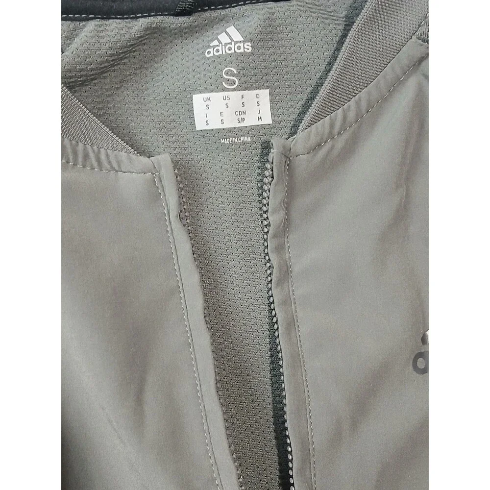 Adidas ClimaLite 1/4 Zip Golf Windbreaker Shirt Mens S Gray Short Sleeve